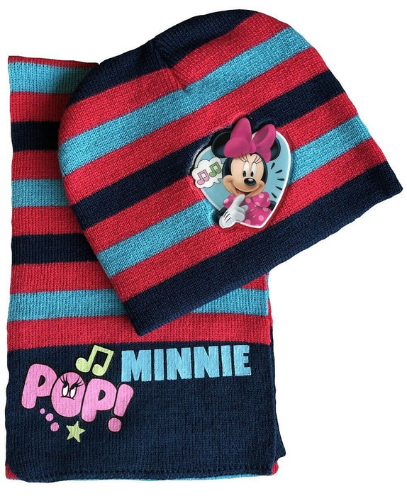 Girls "Minnie Pop!" Hat and Scarf Set